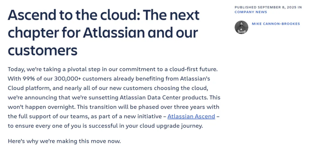 Atlassian 官宣将全面停售 Data Center 产品，国内用户将何去何从？
