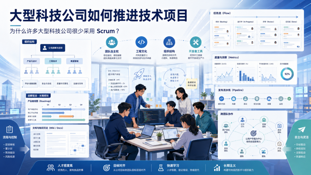 大型科技公司项目管理：为什么很少采用 Scrum，以及技术项目如何高效推进
