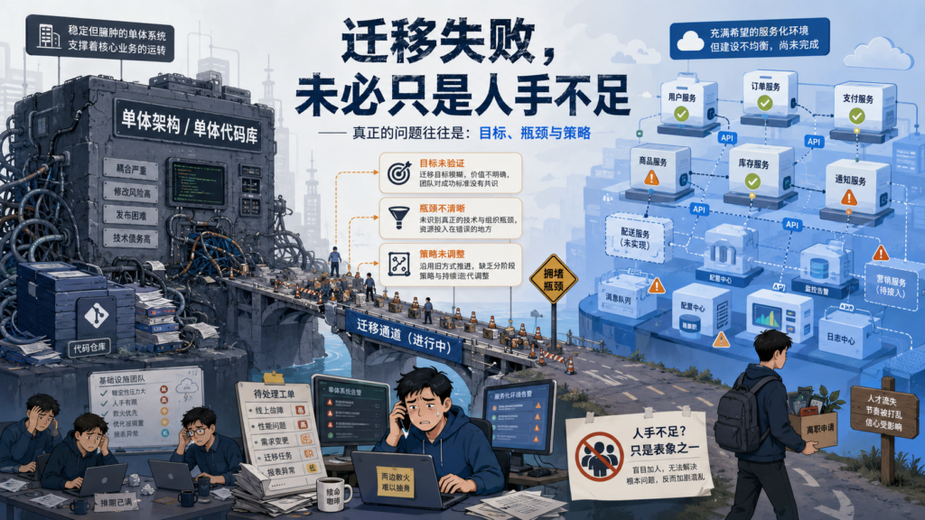 技术迁移失败，未必是因为人手不足：如何诊断架构迁移问题