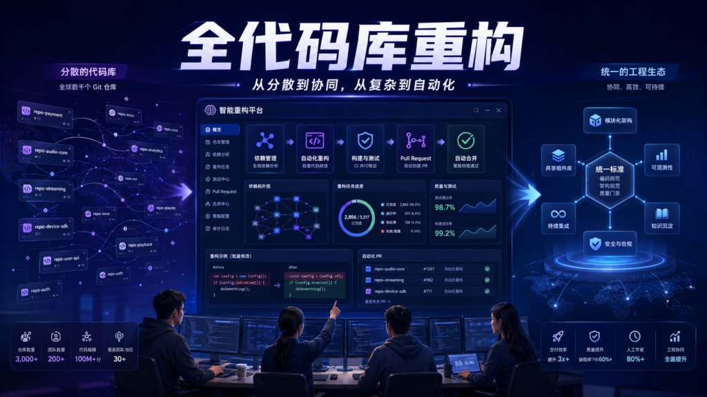 全代码库重构实践:大规模组件集群管理与自动化代码变更