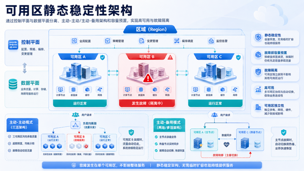 可用区静态稳定性架构:如何提升云服务高可用性